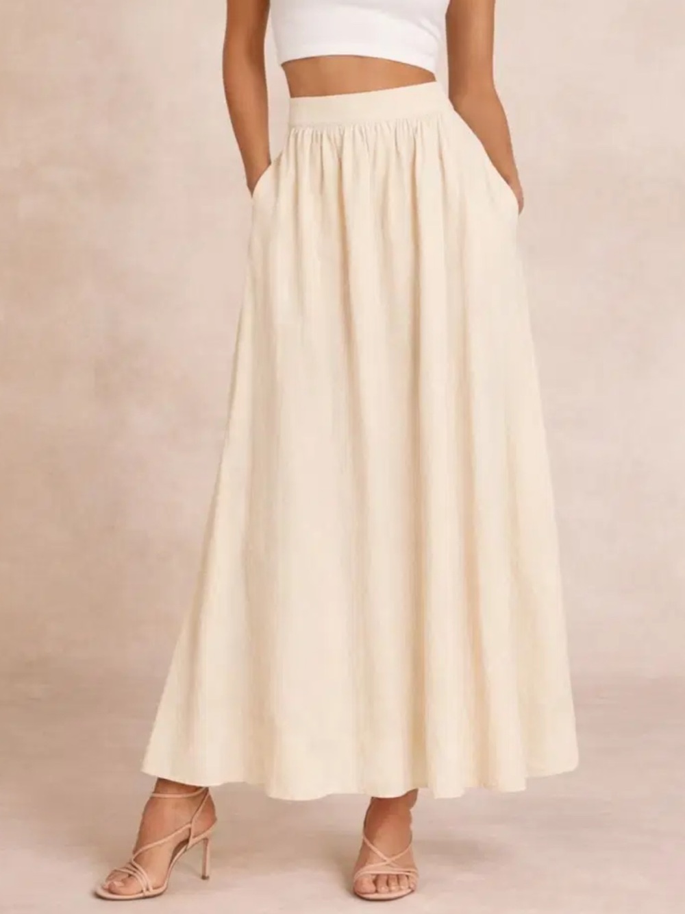 DISSH GEMIMA LEMON LINEN MIDI SKIRT